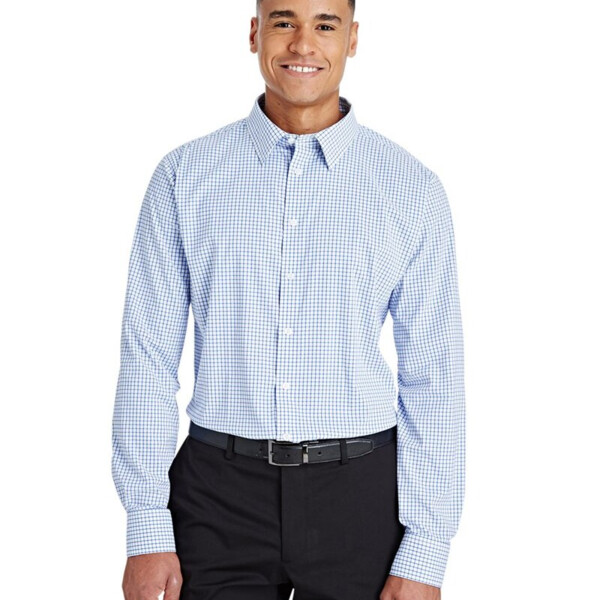 Men's CrownLux Performance® Micro Windowpane Woven Dress Shirt Thumbnail