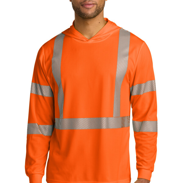 Ansi 107 Class 3 Long Sleeve Segmented Tape Hooded Tee Thumbnail
