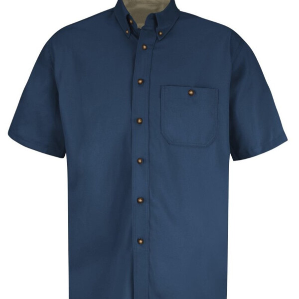 Men's Short Sleeve 100% Cotton Dress Shirt Thumbnail