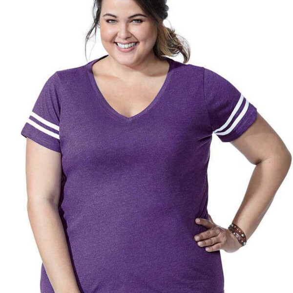 Women's Curvy Collection Vintage Football Tee Thumbnail