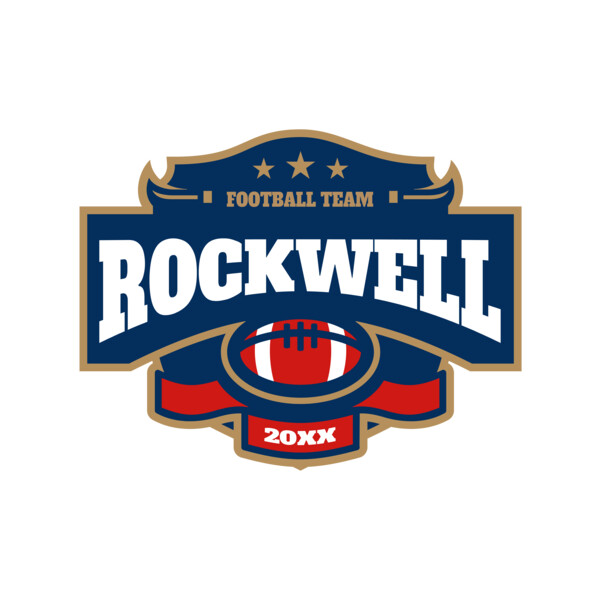 Rockwell Football team logo template Thumbnail