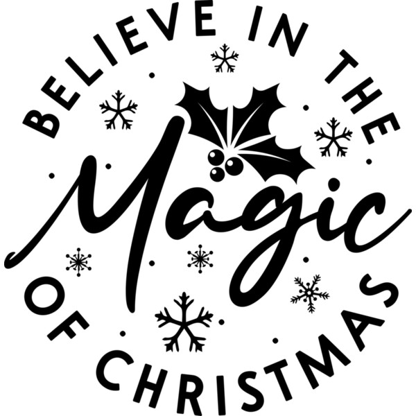 Believe In The Magic Of Christmas Typography T shirt Design Thumbnail